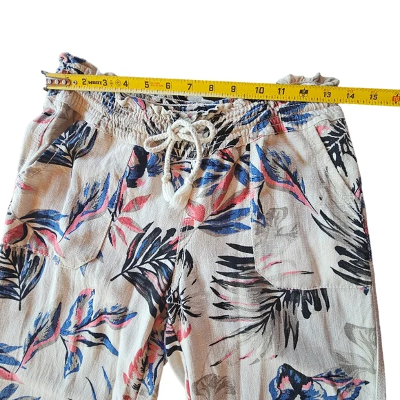 CALI 1850 Los Angeles Tropical Print Linen Blend Lounge Pants Size M - Picture 7 of 15